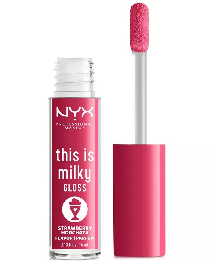 

Это молочный блеск Nyx Professional Makeup, цвет Strawberry Horchata