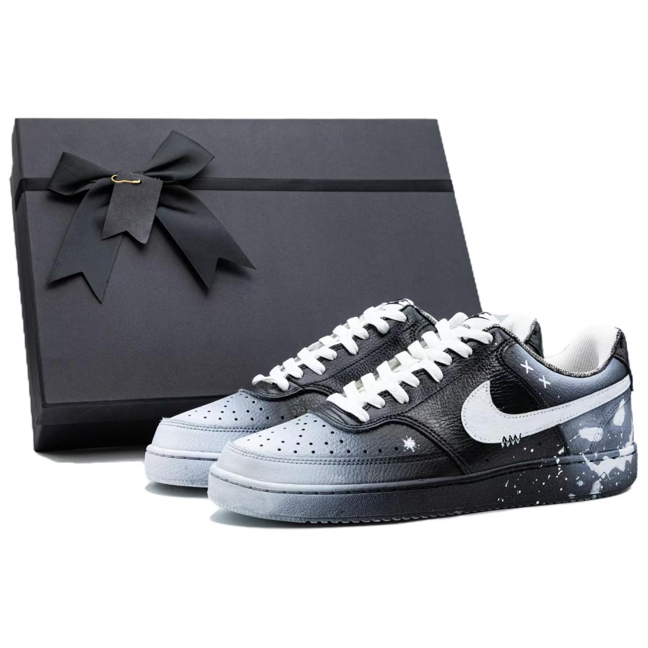 

Nike Кроссовки для скейтборда Court Vision 1, износостойкие, балансирующие, низкие, мужские, черные