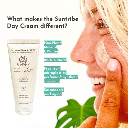 Крем для лица SPF SUNTRIBE Дневной с маслом мандельбергской и жожоба, % натуральный, веганский и органический — фото 2