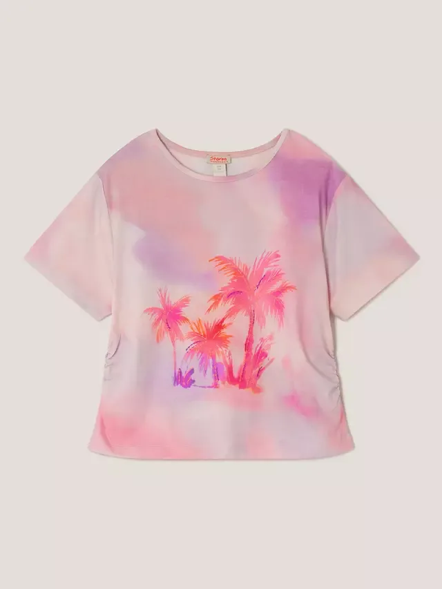Детская футболка Palm Ombre, розовая Monsoon