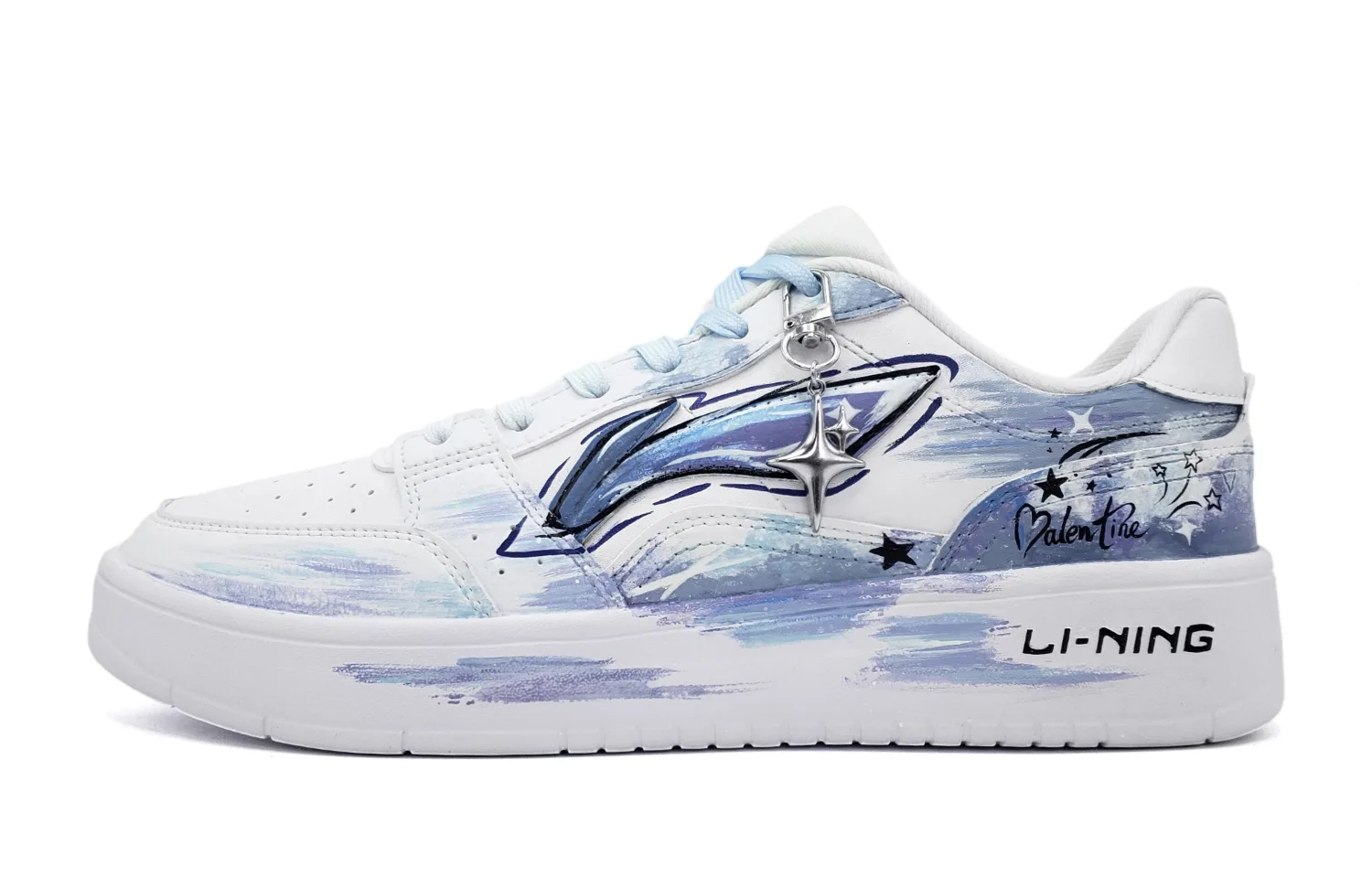 Li-Ning Sycee Star Mist, ручная роспись, градиент, звездчатый шарм, парные, мужские, повседневные, зимние, на флисе, белый синий