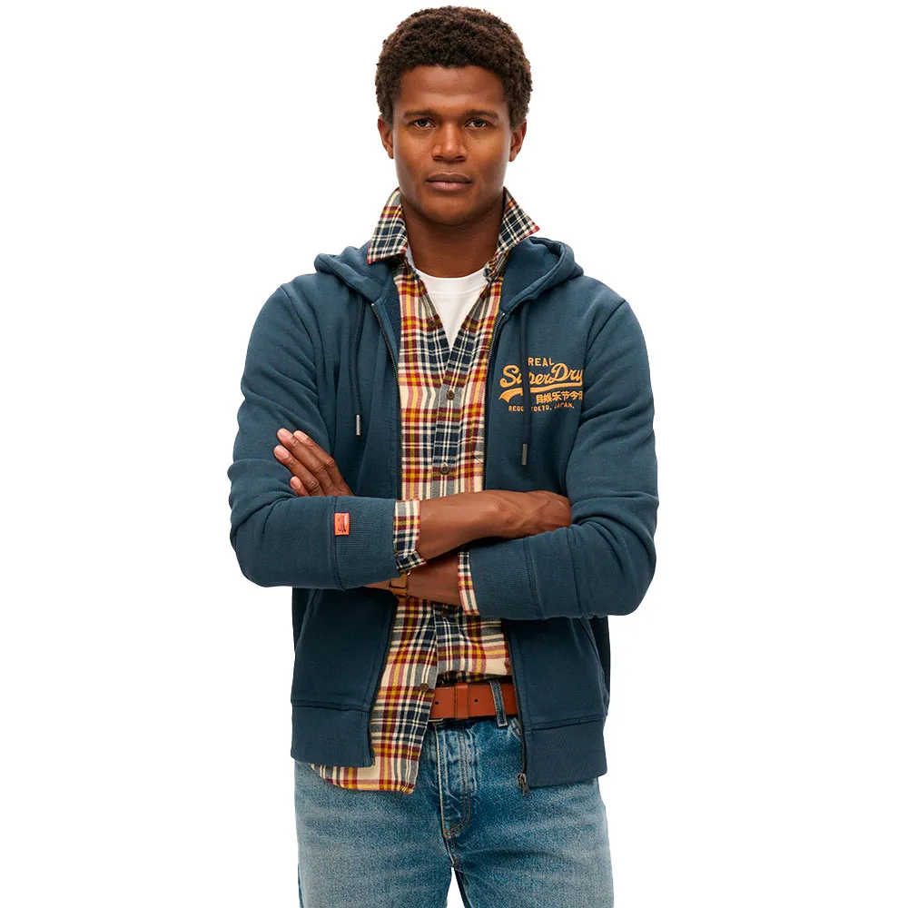

Толстовка Superdry Vl Embroidered full zip, синий