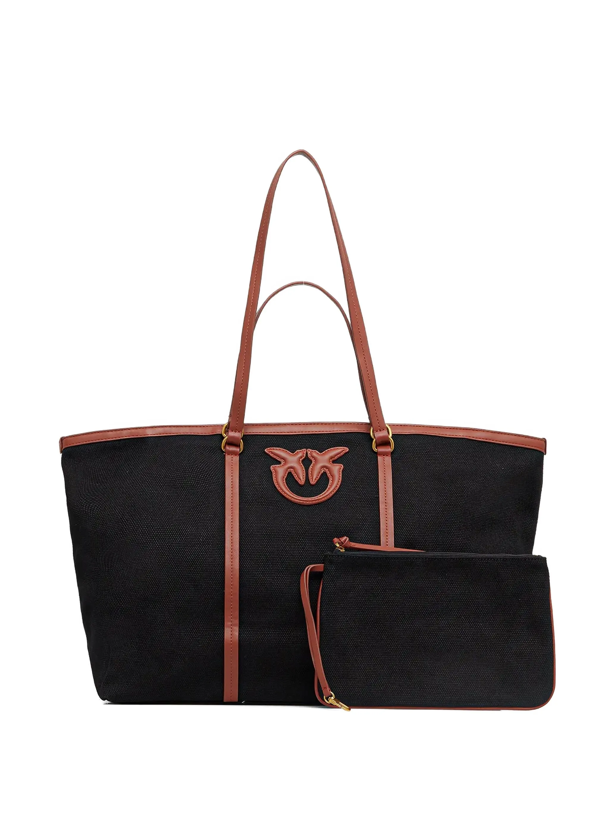 

Сумка-тоут среднего размера с нашивкой-логотипом Pinko, черный