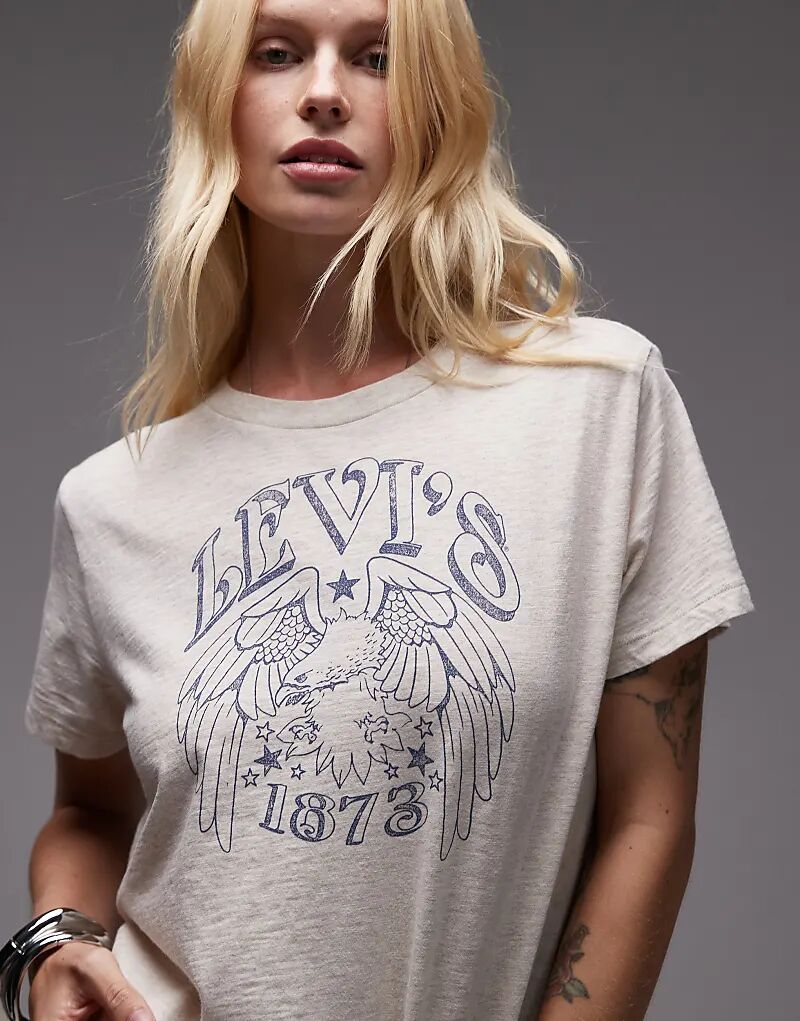 

Футболка свободного кроя с графическим логотипом Levi's цвета экрю
