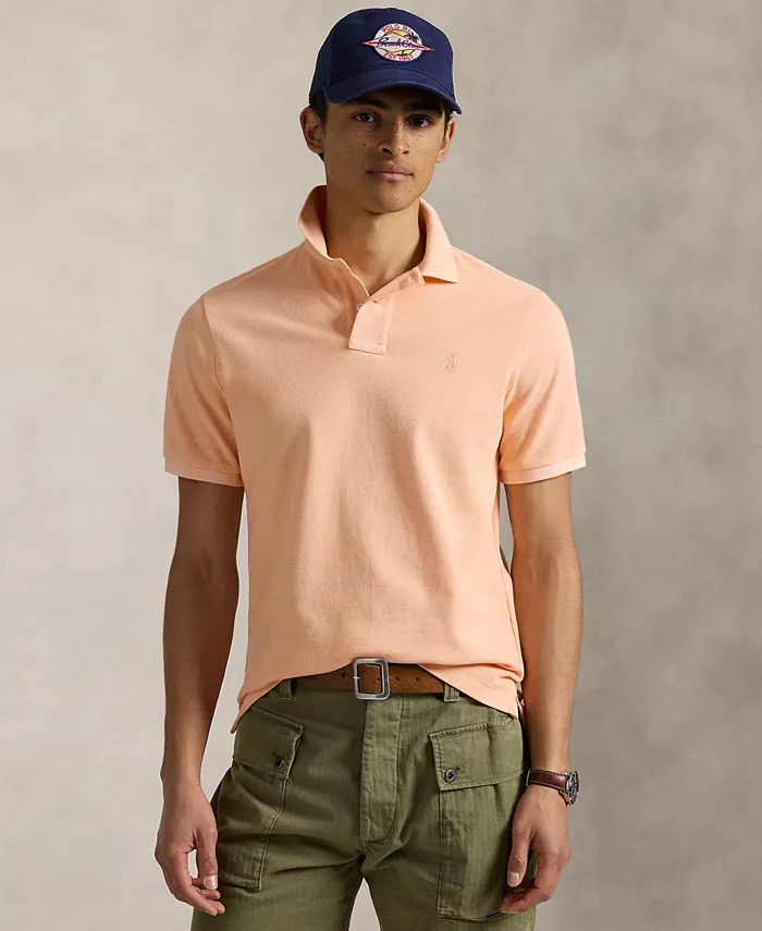

Мужская классическая поло из минерально-окрашенной сетчатой ткани Polo Ralph Lauren, оранжевый