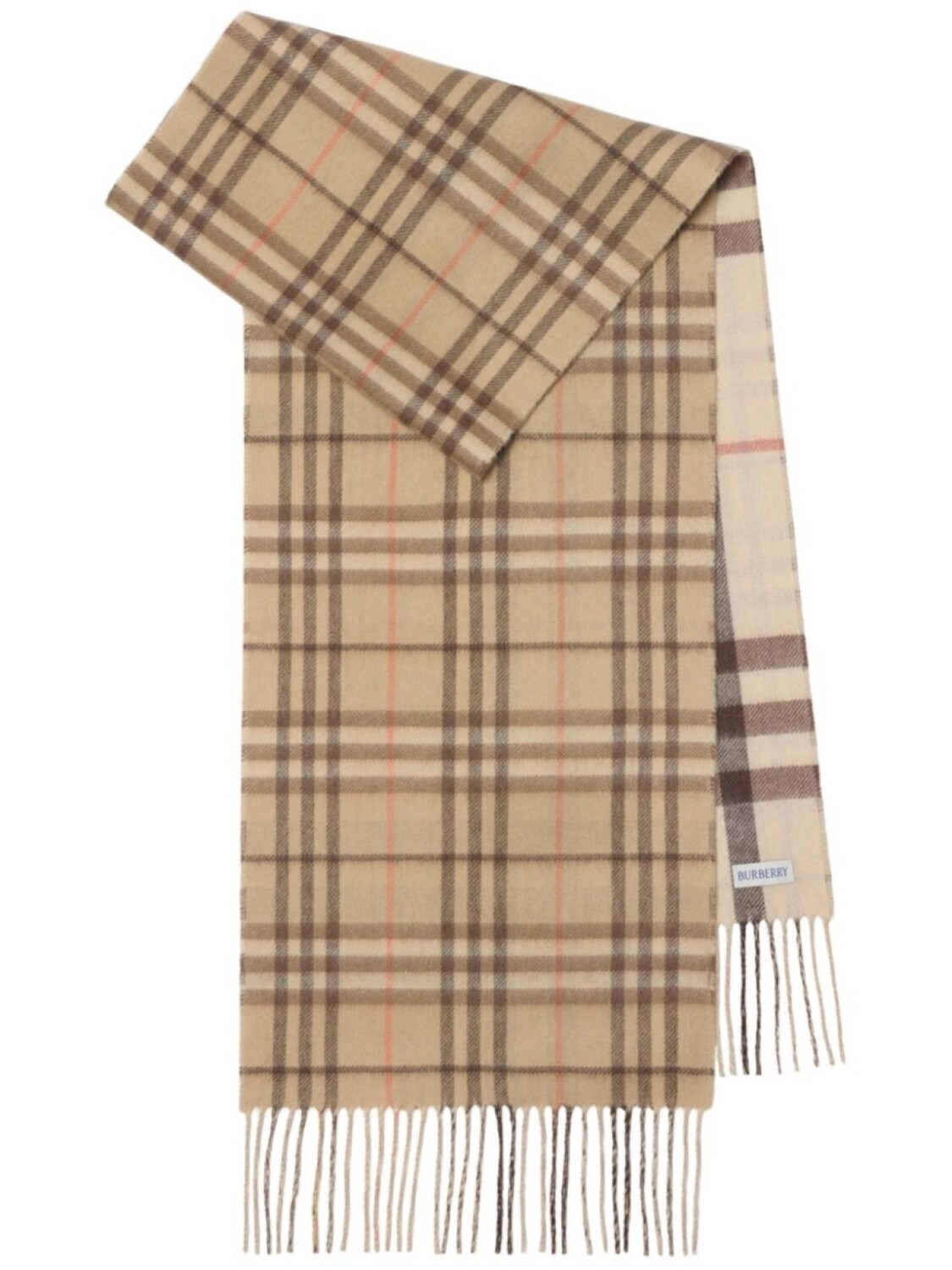 

Винтажный шарф в клетку Burberry, нейтральный цвет