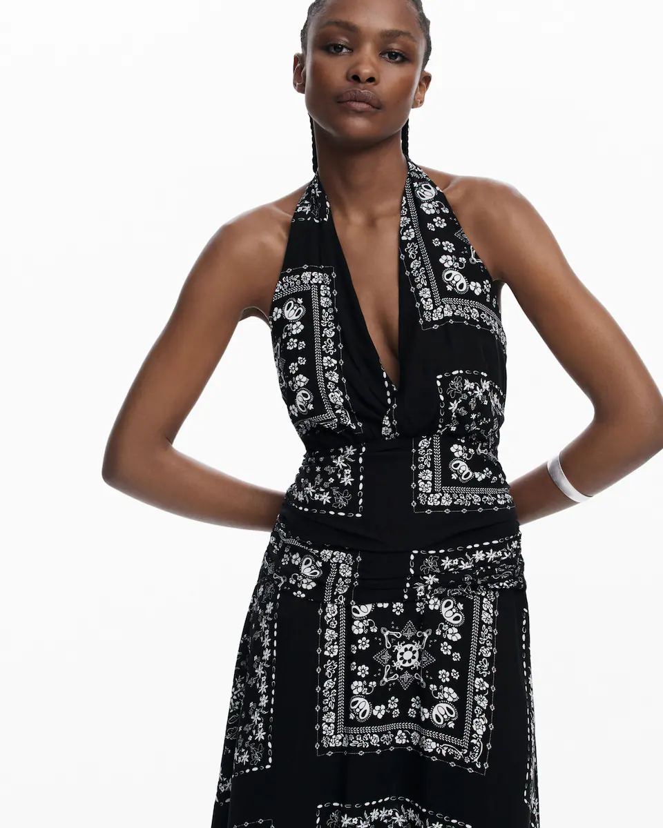 

Платье с банданой и узлом Desigual, черный