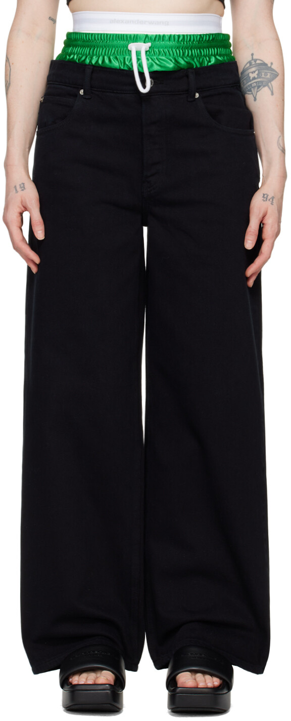 

Черные предварительно стилизованные джинсы Alexander Wang