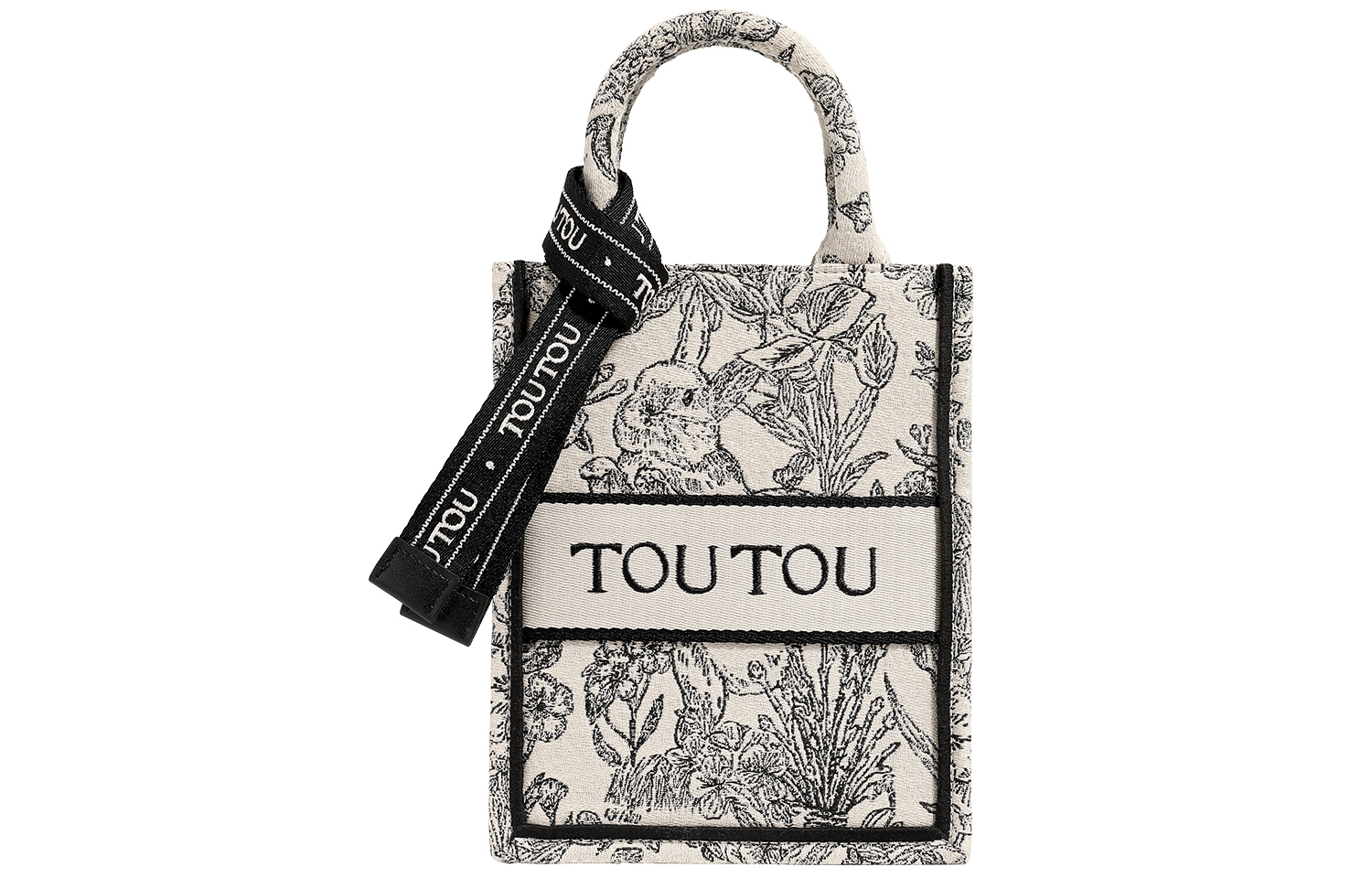 

Сумка через плечо из ткани, Средняя женская сумка TOUTOU Oreo Black, Вертикальная Oreo Black