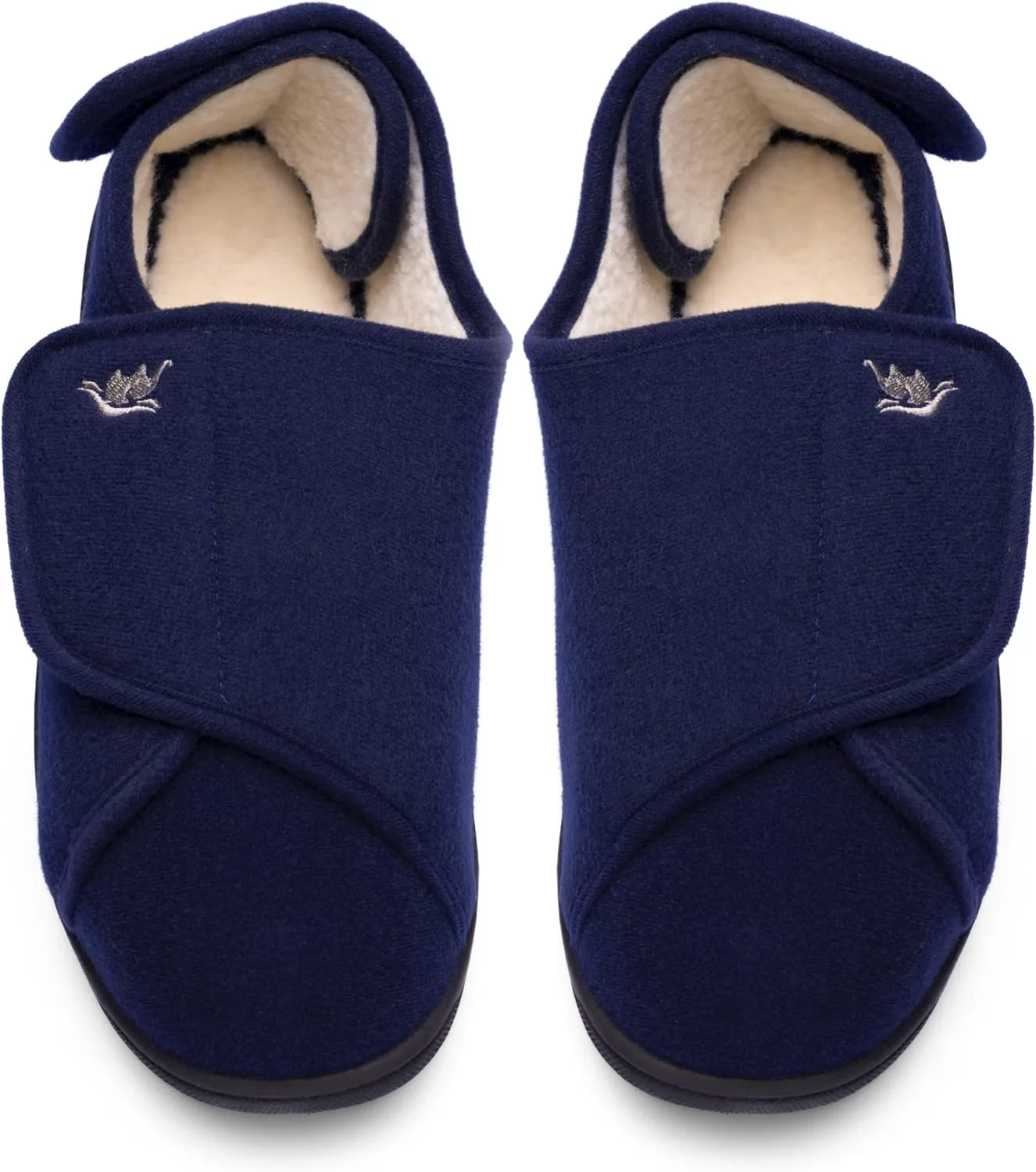 

Мужские домашние ортопедические тапочки для диабетиков, сверхширокого размера, с памятью формы, регулировкой и мягкой противоскользящей подошвой, для пожилых людей с отеками ног, артритом, отеками Happy Touch, сине-белый