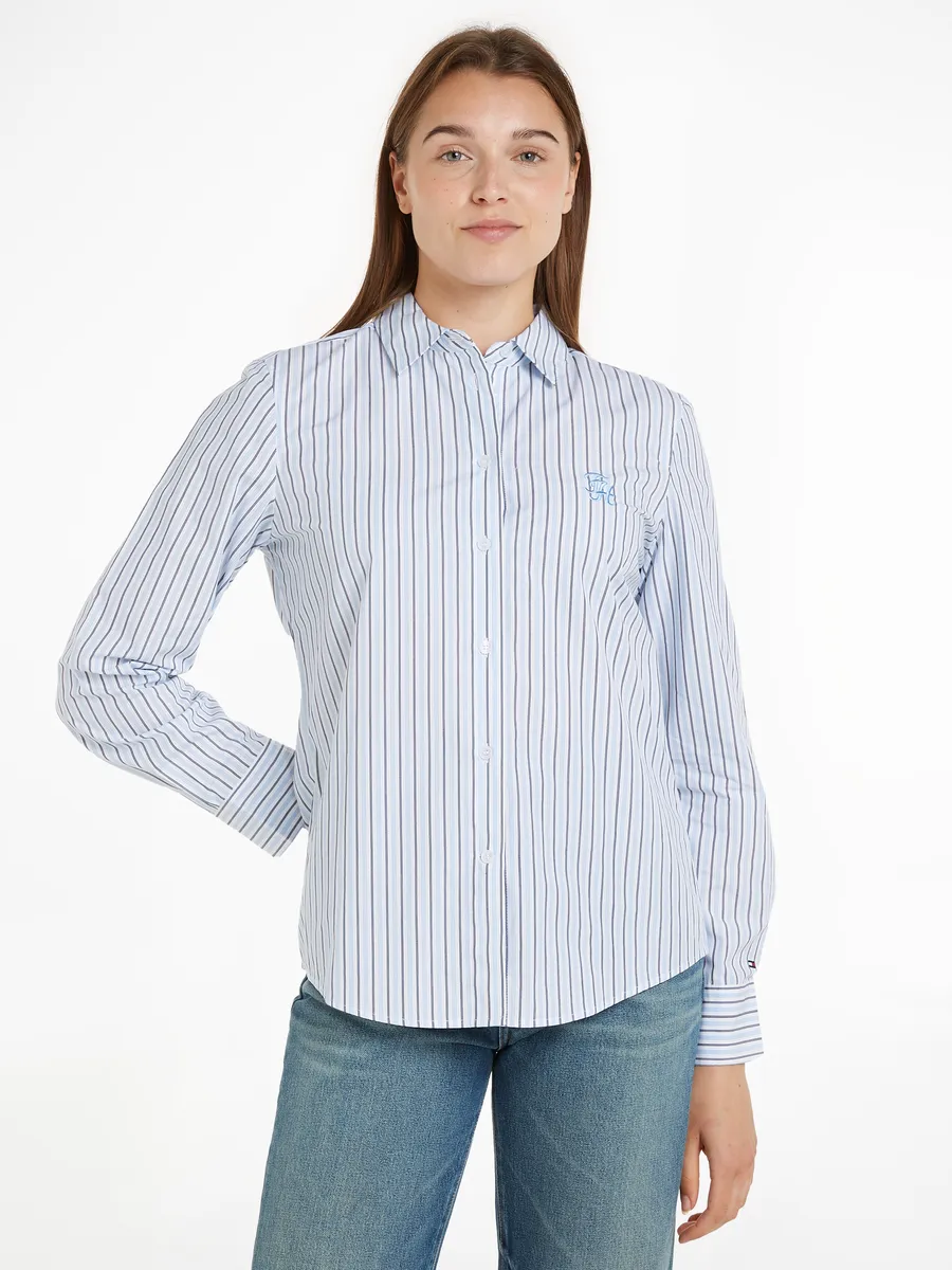 

Блуза-рубашка Tommy Hilfiger "STRIPE REGULAR SHIRT", в полоску, цвет Classic Shirting Stp/ Vessel Blue