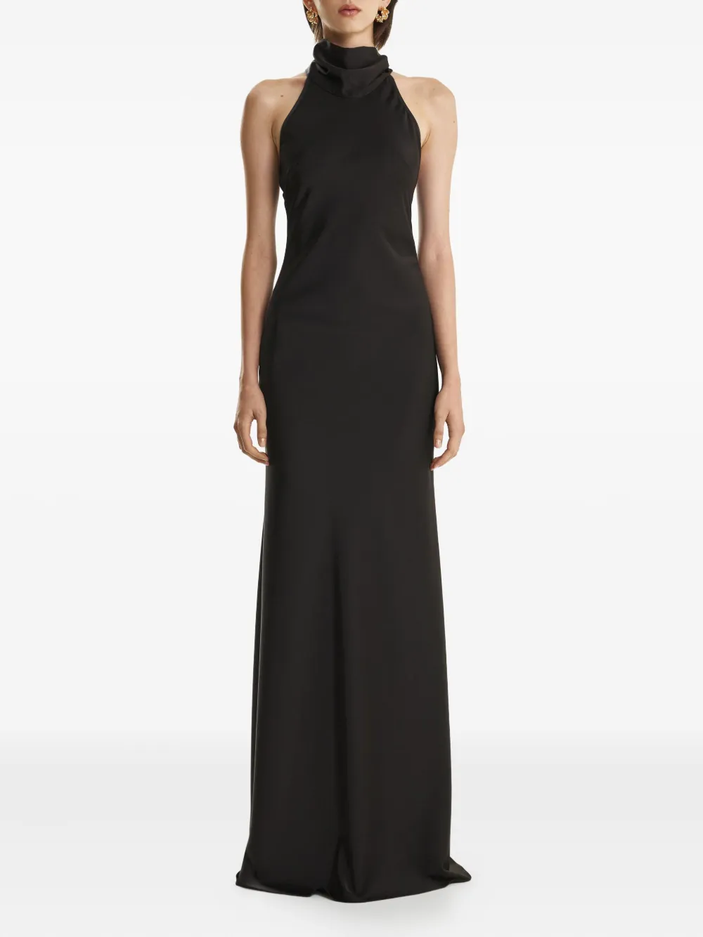 

Макси-платье с драпировкой и воротником-халтер 2310 STUDIO, черный