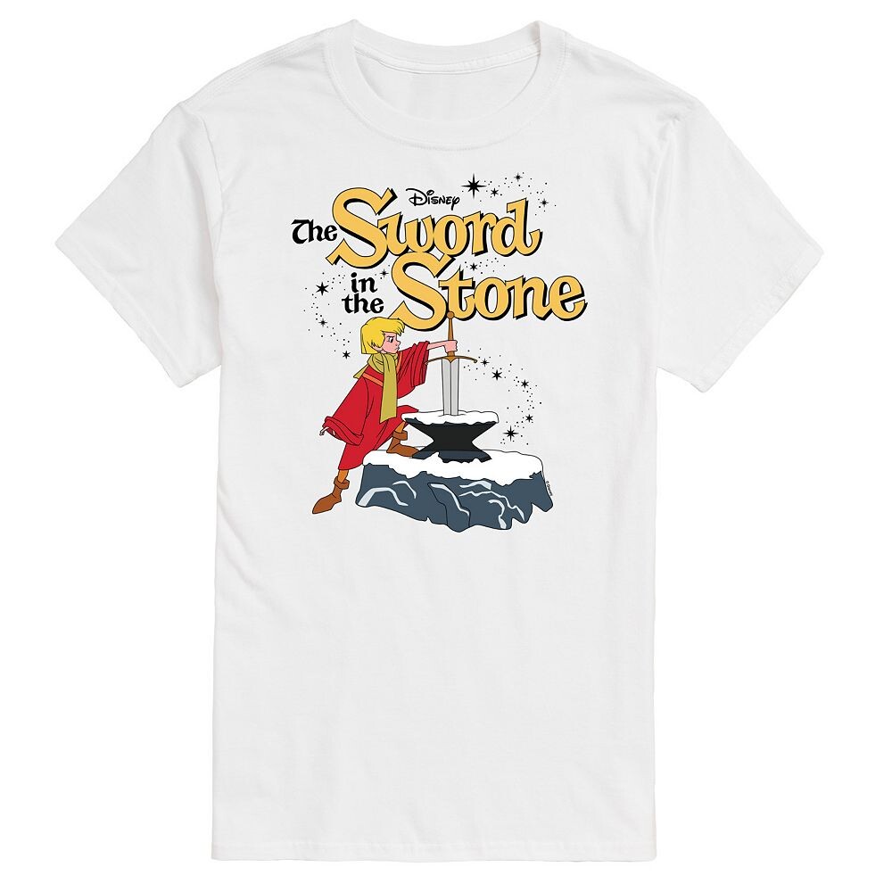 

Мужская футболка с графическим логотипом Disney's The Sword and the Stone, белый