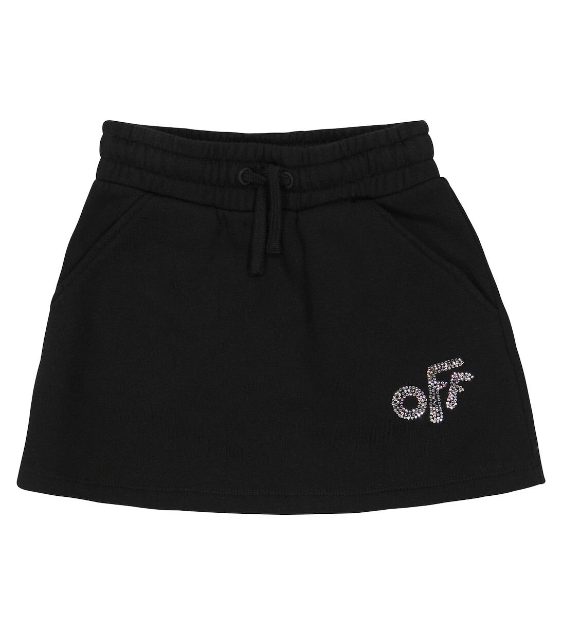 

Украшенная юбка из хлопкового джерси Off-White, черный