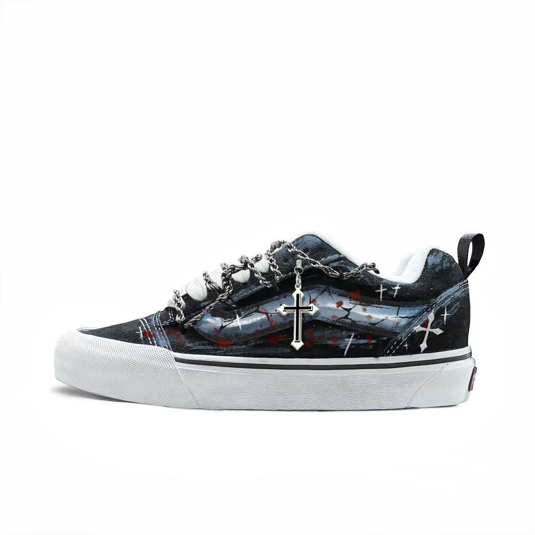 

Vans Knu Skool ткань устойчивая к истиранию низкие кроссовки для скейтбординга Unisex синий