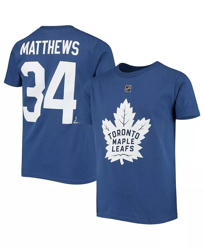 

Футболка Big Boys Auston Matthews Blue Toronto Maple Leafs с именем и номером игрока Outerstuff