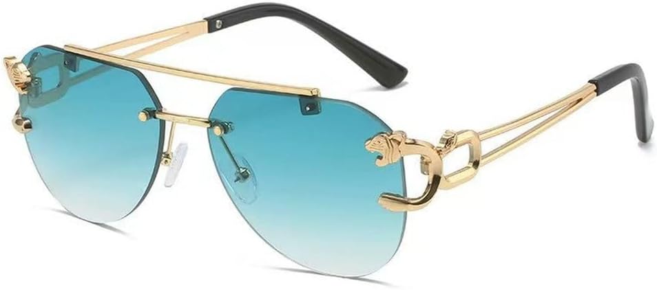 

Винтажные солнцезащитные очки без оправы для мужчин и женщин, модные очки большого размера с двойной перемычкой, градиентной защитой и защитой от УФ-излучения UV400, SUN1071 Generic, G