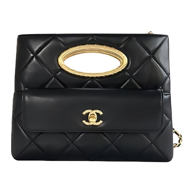 

CHANEL Кожаная сумка через плечо, женская, черная