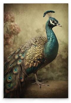 

Картина на холсте A.S. Création Peacock Vintage цвет blaubeige