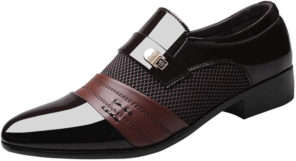 

Мужские туфли BORAMAX из искусственной кожи для деловых и свадебных мероприятий, удобные оксфорды с заостренным носком, коричневый