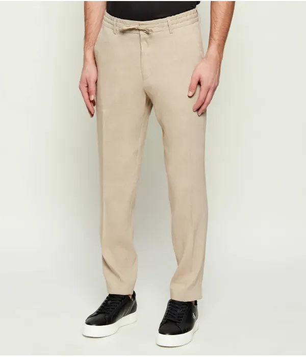 Льняные брюки P-Perin-RDS-WG-262 tapered fit Boss, бежевый — фото 3