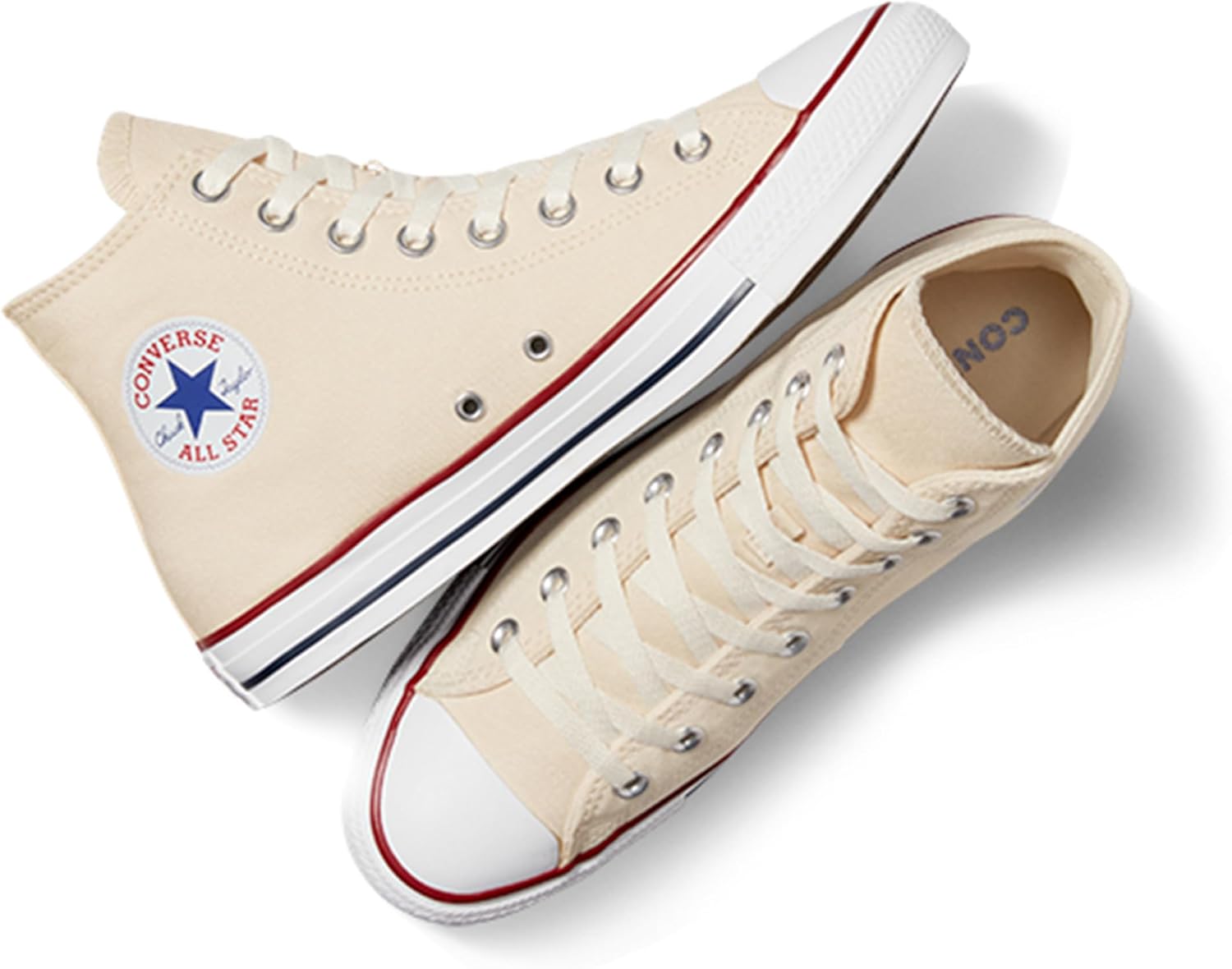 Кроссовки Converse Chuck Taylor All Star Hi на шнуровке из канваса, Cream,Beige — фото 4