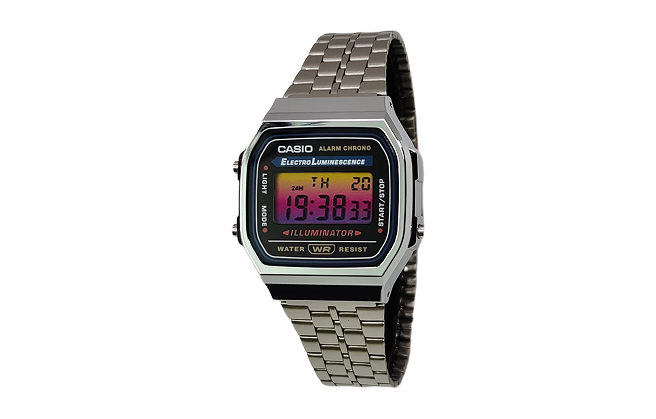 

CASIO Мужские часы Retrofit Series с кварцевым механизмом, стальной браслет, черный циферблат