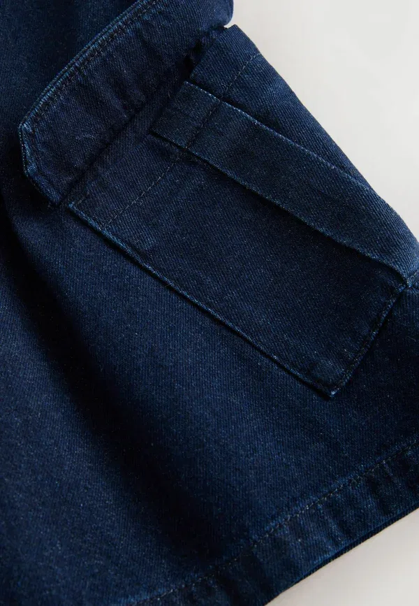 Шорты джинсовые Regular fit pull on jorts Next, темно-синий деним — фото 3