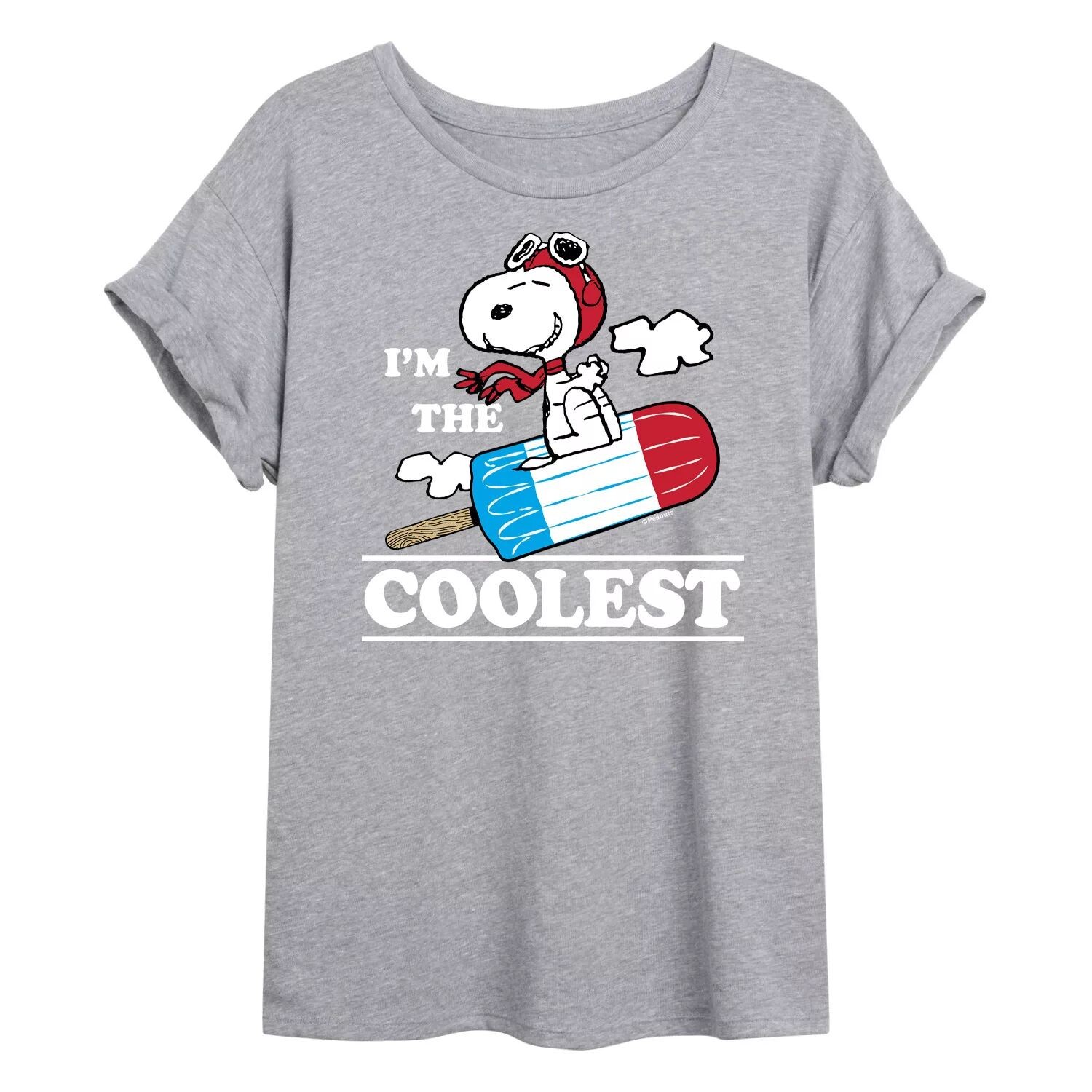 

Футболка для детей Peanuts Snoopy Im The Coolest с струящимся рисунком Licensed Character, серый