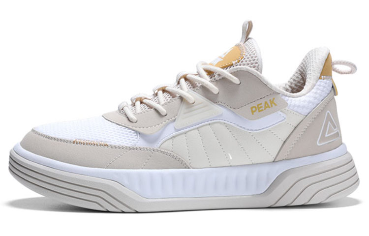 

PEAK Антискользящие и износостойкие дышащие низкие баскетбольные кроссовки мужские слоновая кость желтый