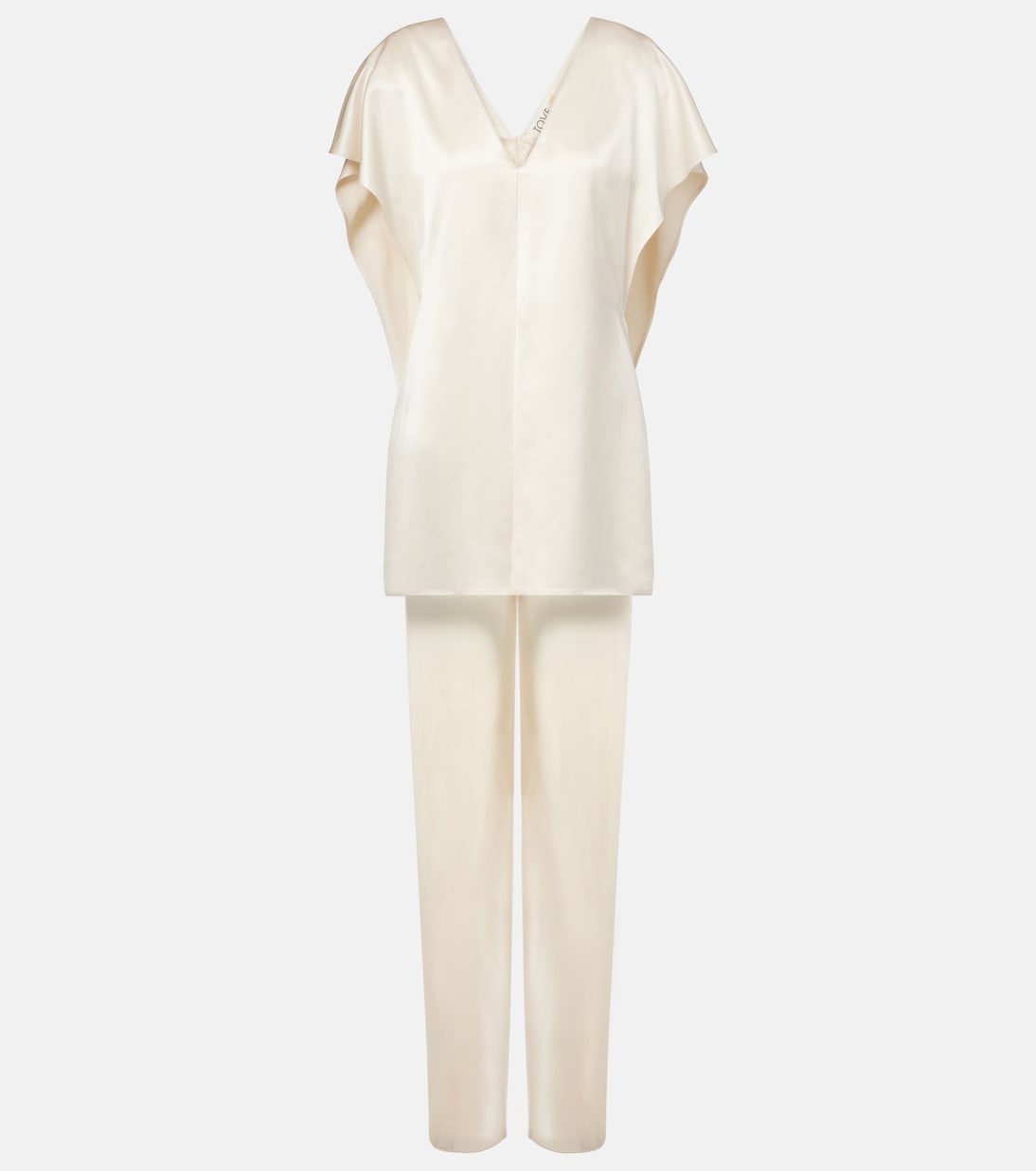 

Атласный топ с пелериной Sara Tove, кремовый