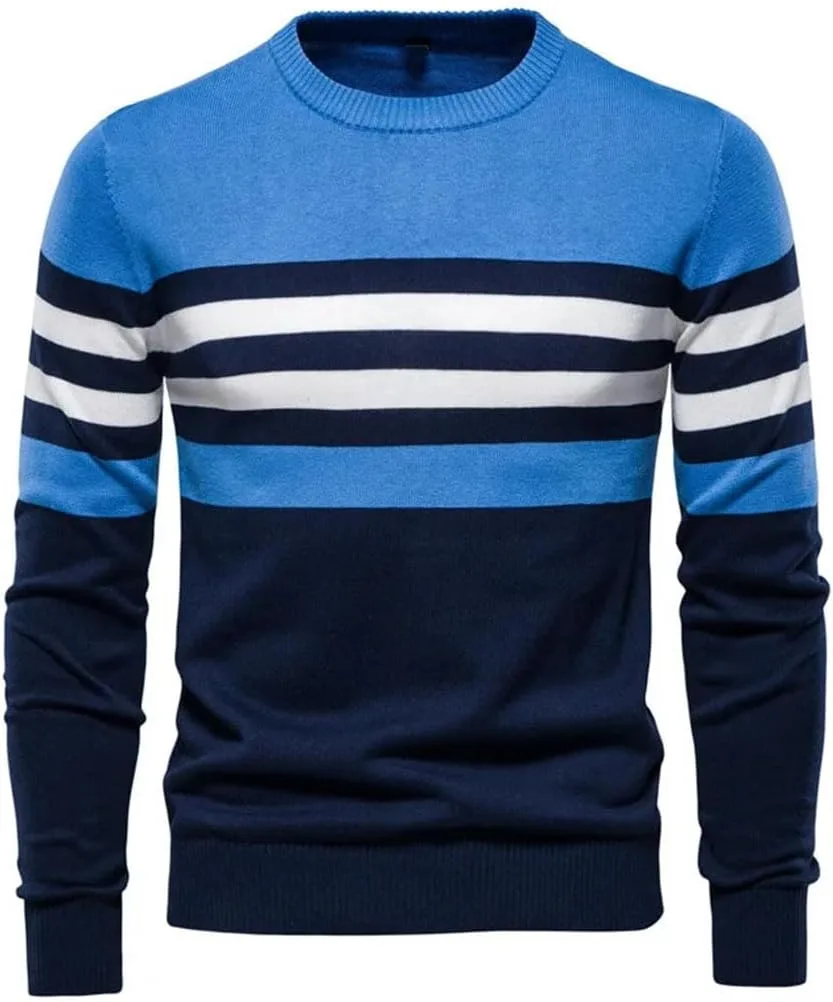 

Мужской хлопковый полосатый свитер