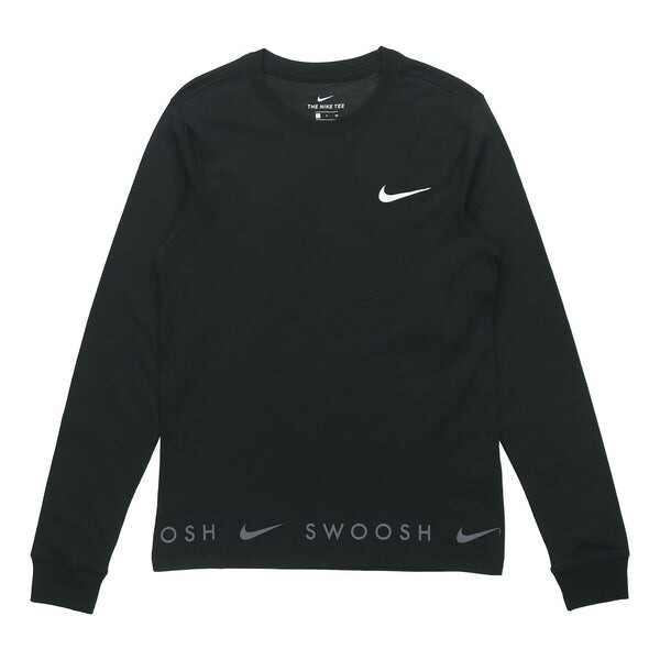 

Футболка спортивная с надписью swoosh casual sports с круглым вырезом и длинным рукавом Nike, черный