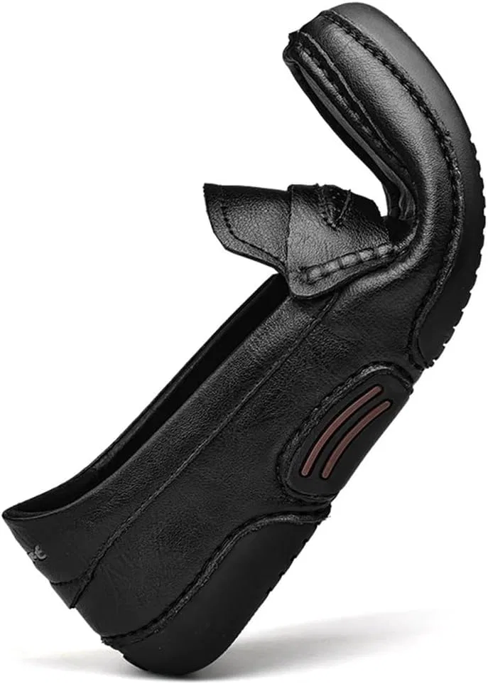 Мокасины кожаные мужские Loafers Black DHFIRUFSHLO — фото 2