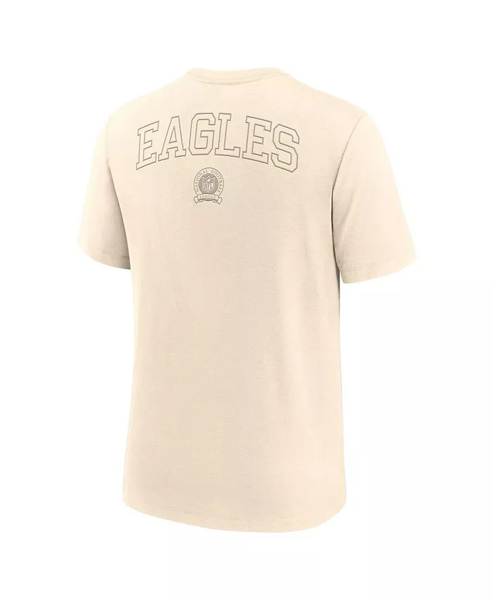 Мужская футболка Philadelphia Eagles Glory Tri-Blend кремового цвета Nike — фото 3