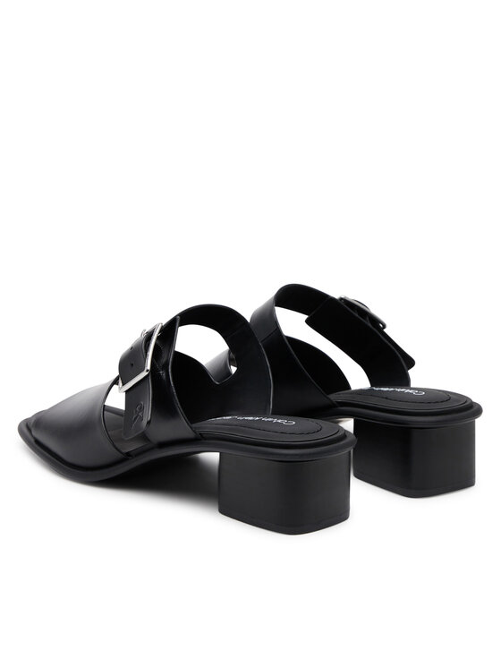 Мюли Heel Square Mg Buckle Lth YW0YW01701 Calvin Klein Jeans, черный — фото 3
