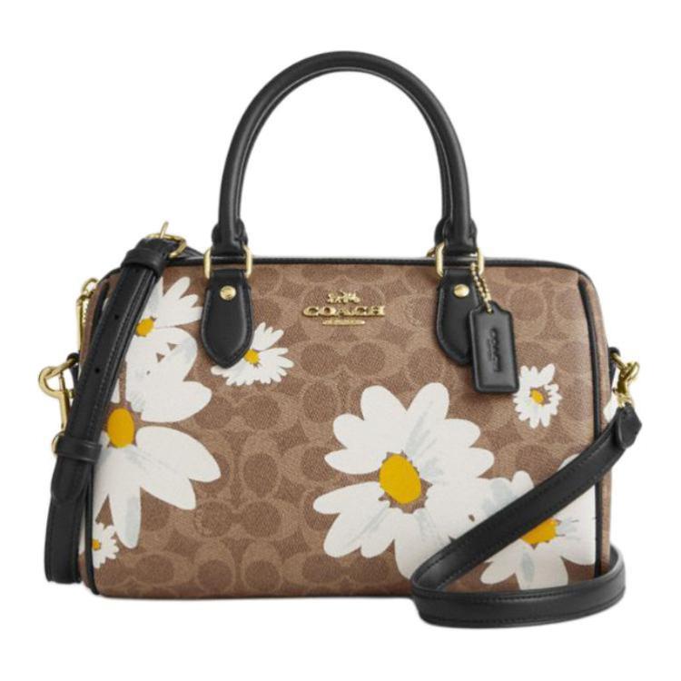 

Роуэн Coated Canvas наплечная сумка, кроссбоди, женская сумка унисекс Gold & Brown & Umber & Multicolor COACH, Set (Bag+Dust Bag)