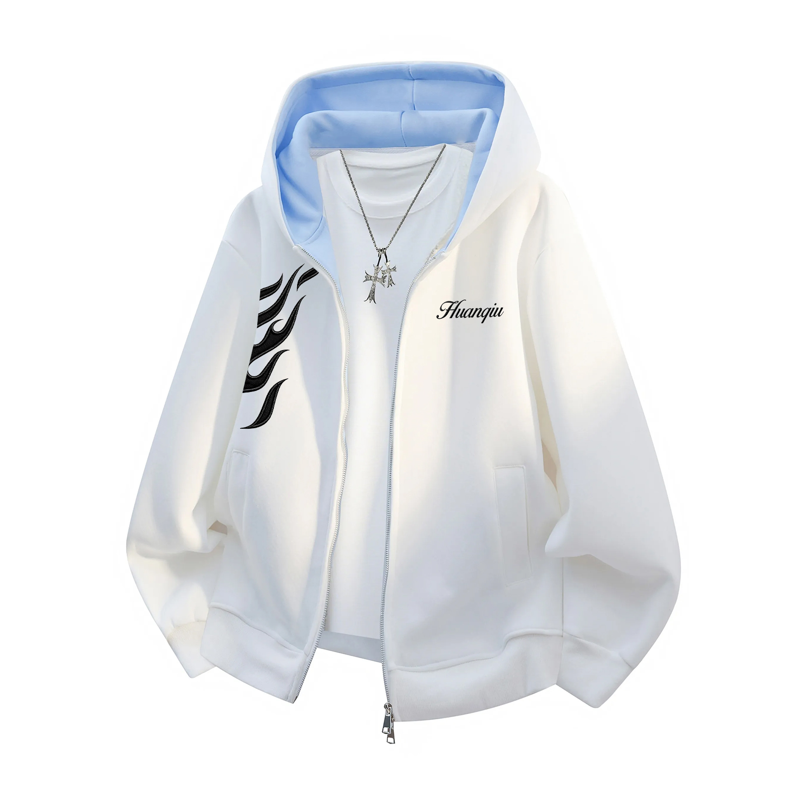 

Толстовка Unisex Hooded Moderate Heavyweight HUANQIU, белый