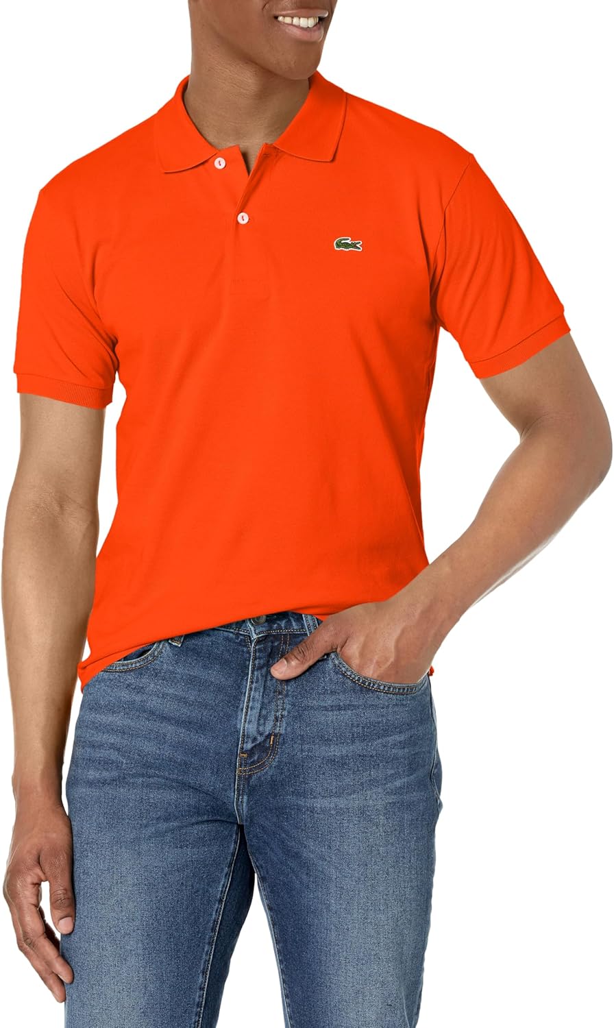 

Lacoste мужская классическая поло с коротким рукавом из пике, Orange, Оранжевый, Lacoste мужская классическая поло с коротким рукавом из пике, Orange