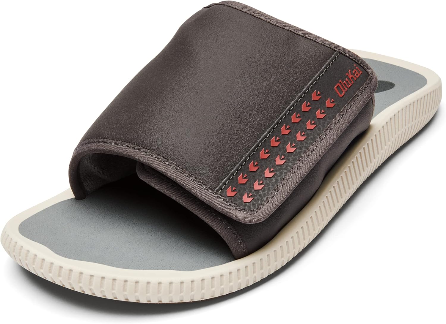 

Мужские шлепанцы OLUKAI Ulele Olu, водонепроницаемые пляжные туфли, полностью регулируемая посадка и комфорт, резиновые подошвы с хорошим сцеплением на мокрой поверхности, Pavement/Poi