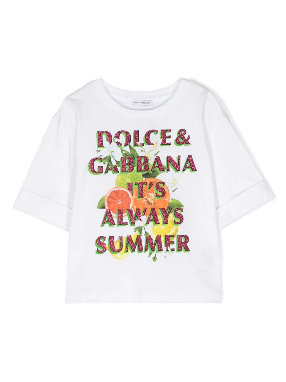 

Футболка с надписью Dolce & Gabbana Kids, белый