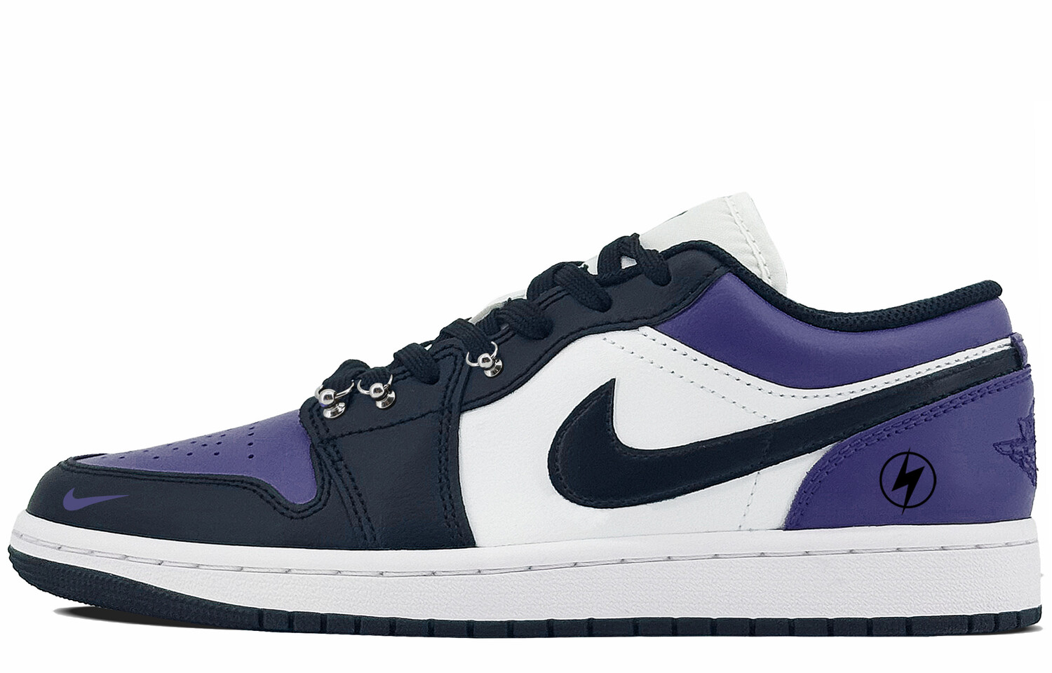 

Кроссовки Air Jordan 1 Vintage Basketball Shoes Unisex Low-top Black/purple, фиолетовый