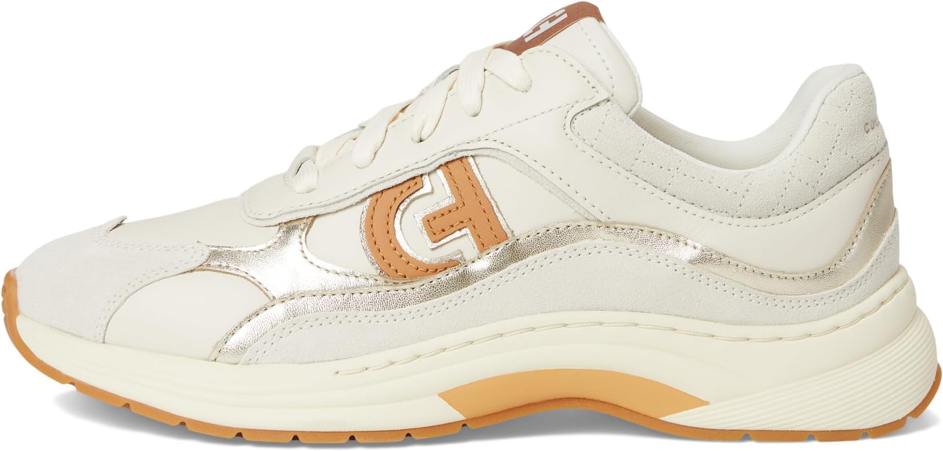 Кроссовки Cole Haan Grandpro Eleeana Runners, цвет Ivory/Suede/Gold Metallic/Biscuit/Ivory — фото 4