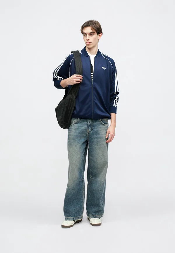 Свободная куртка-бомбер Adidas Originals, Night Indigo White — фото 3