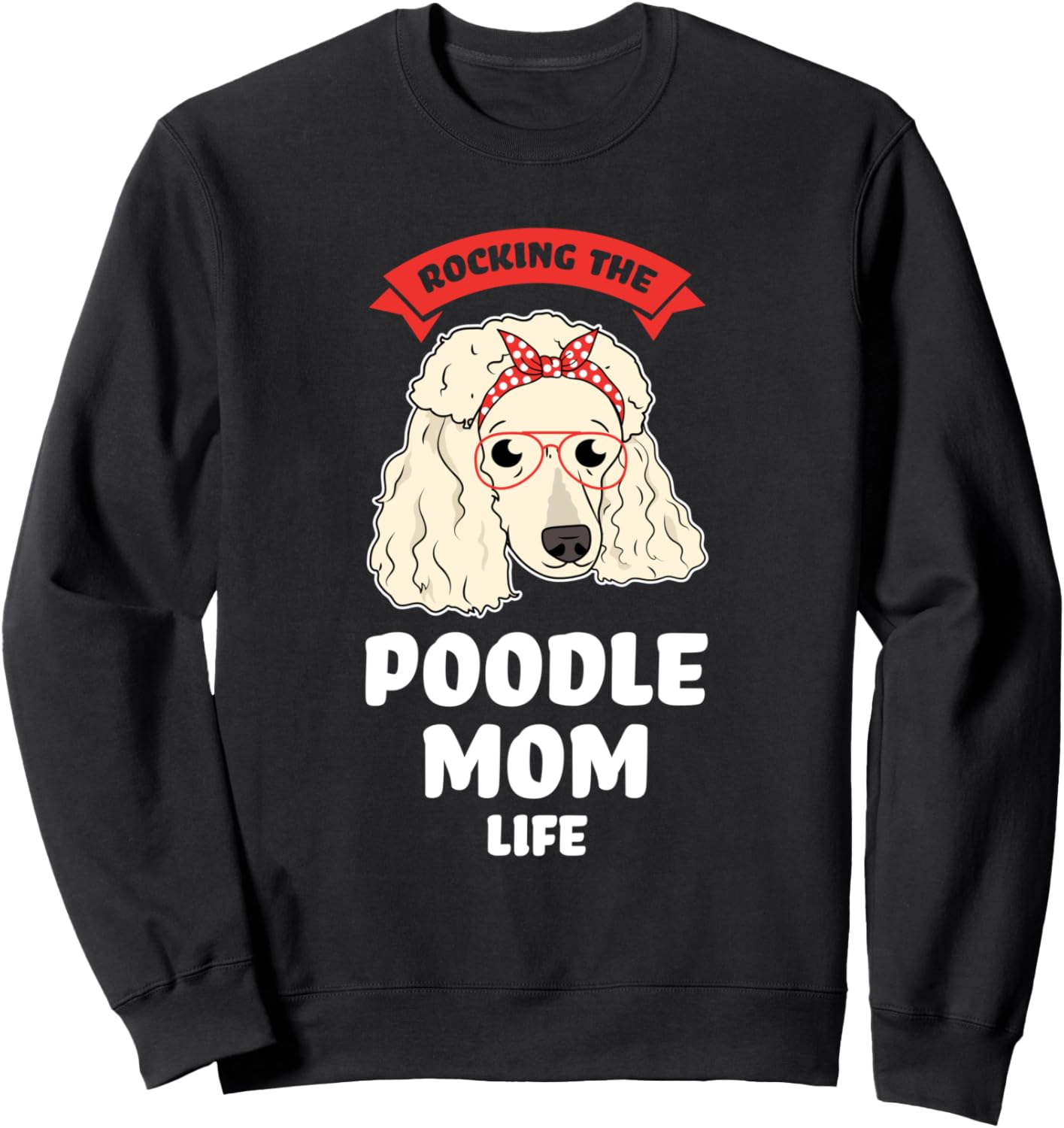 

Толстовка с надписью «Rocking the Poodle Mama Life Poodle» Poodle Poodle Mother Gifts, черный