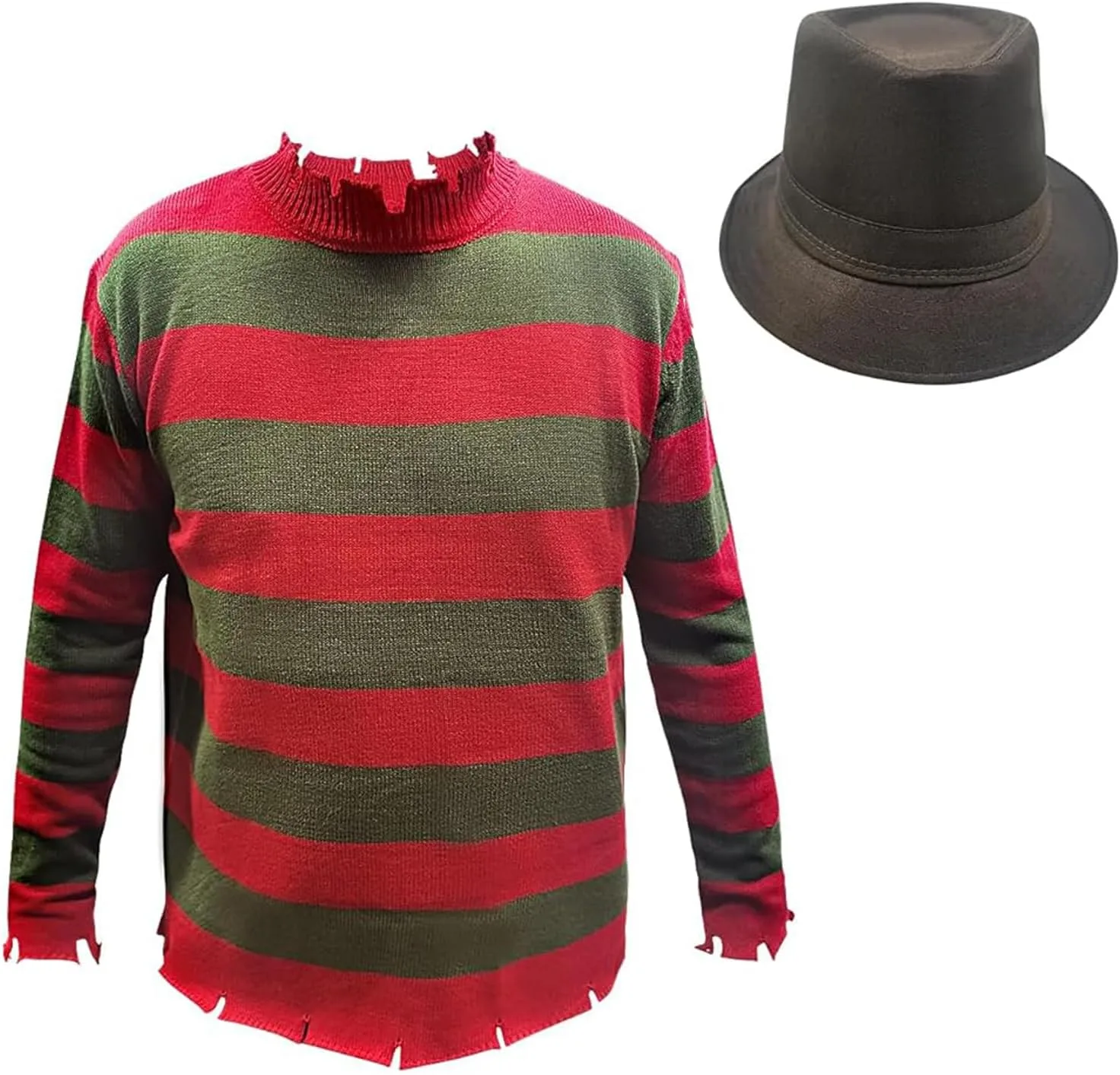 

Свитер мужской вязаный полосатый Halloween с шапкой Lumeifushi