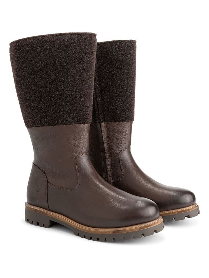 

TRAVELIN' Кожаные ботинки «Слои» коричневого цвета