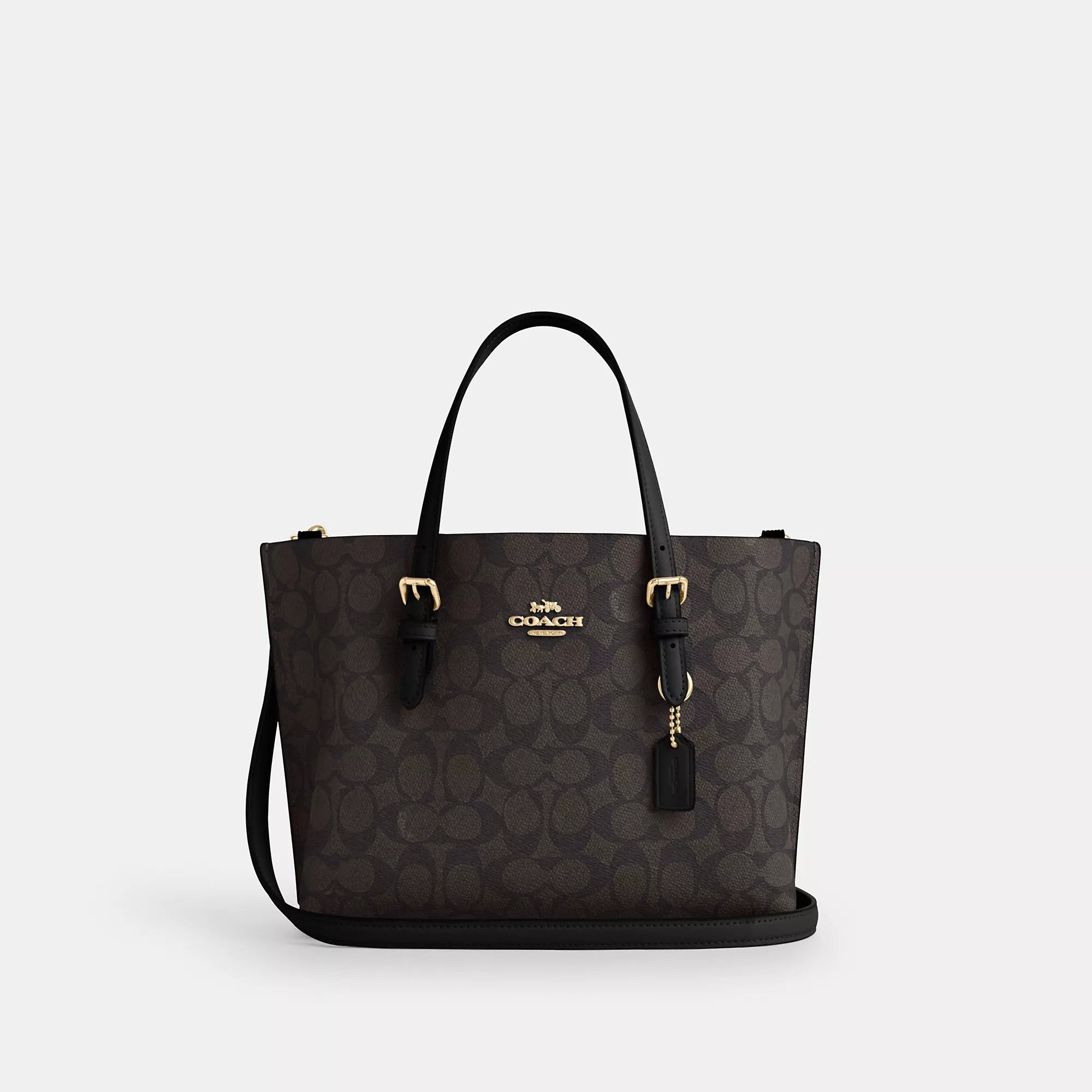 

Сумка-тоут Coach Outlet Mollie 25 из фирменного холста, цвет gold/walnut/black, Черный, Сумка-тоут Coach Outlet Mollie 25 из фирменного холста, цвет gold/walnut/black