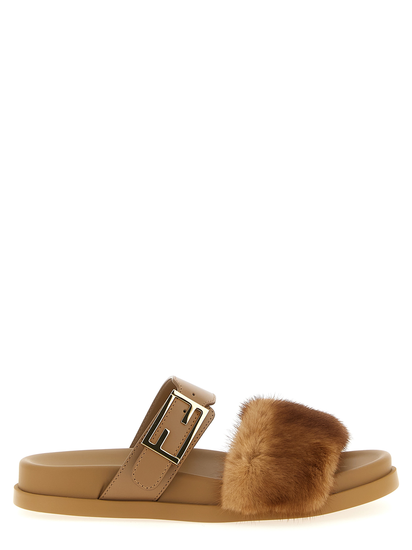 Шлепанцы 'Fendi Feel' FENDI, коричневый