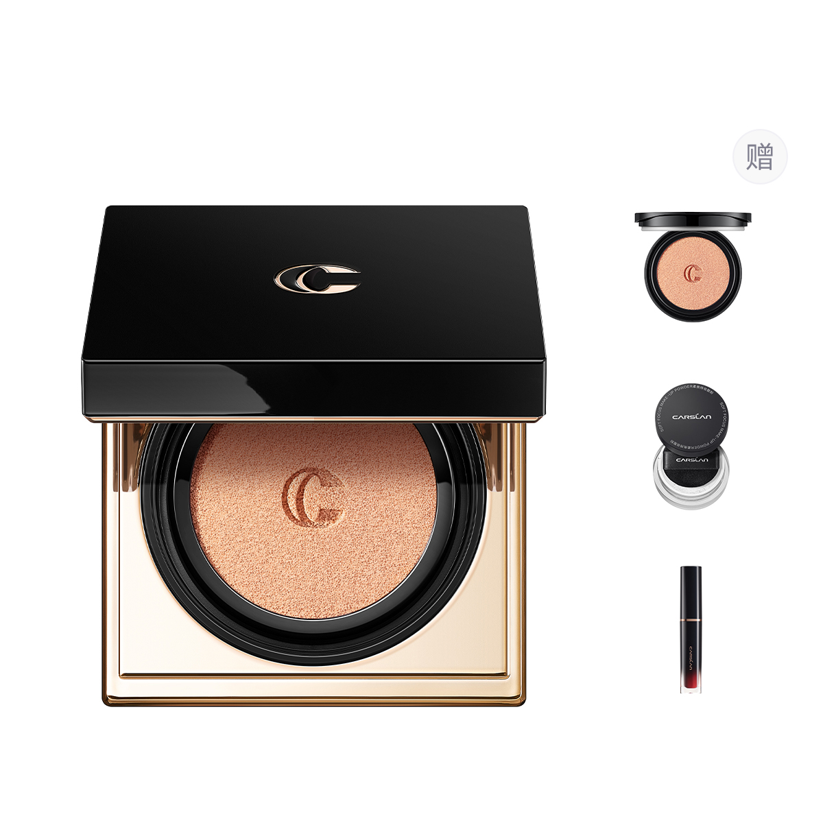 

Small Square Box Obsidian Air Cushion No Transfer Complexion Hydrating Long Lasting Carslan, w02 brightens skin tone